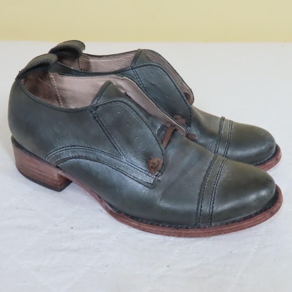 Freebird Gray Distressed Oxford Leather Shoes Sz 7